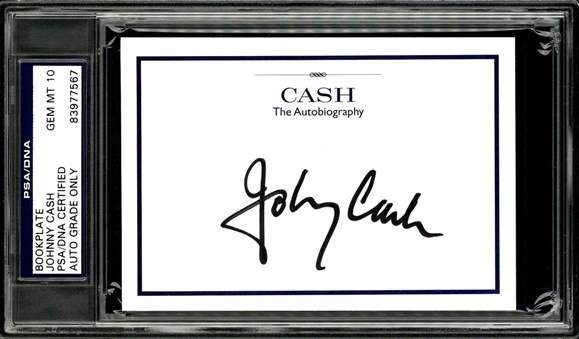Johnny Cash Signed "Cash: The Autobiography" Bookplate (PSA/DNA GEM MT 10)